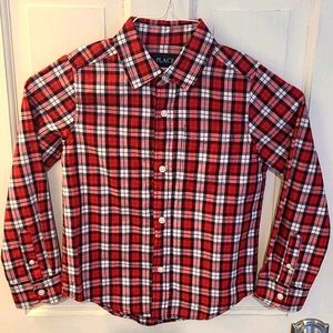 Boys 5/6 Children Place red plaid shirt